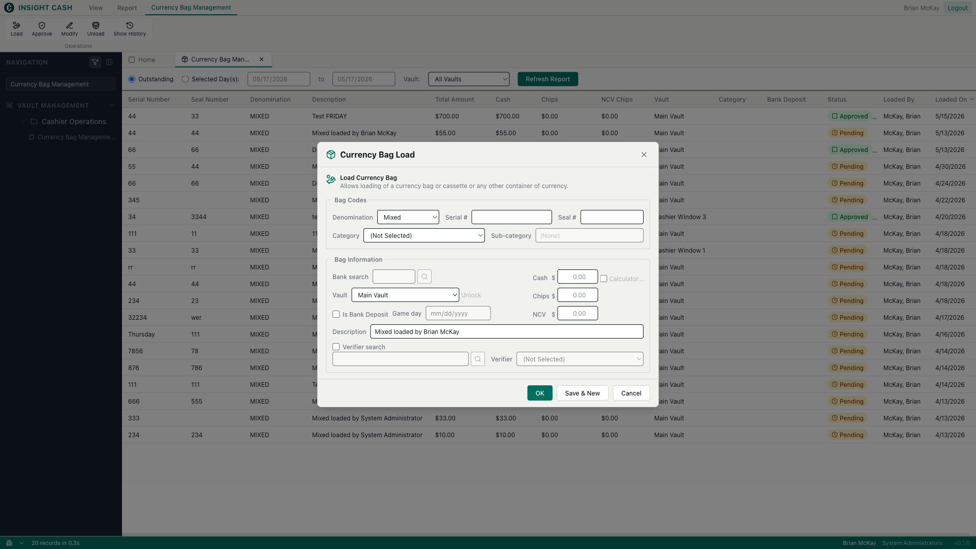 Load dialog