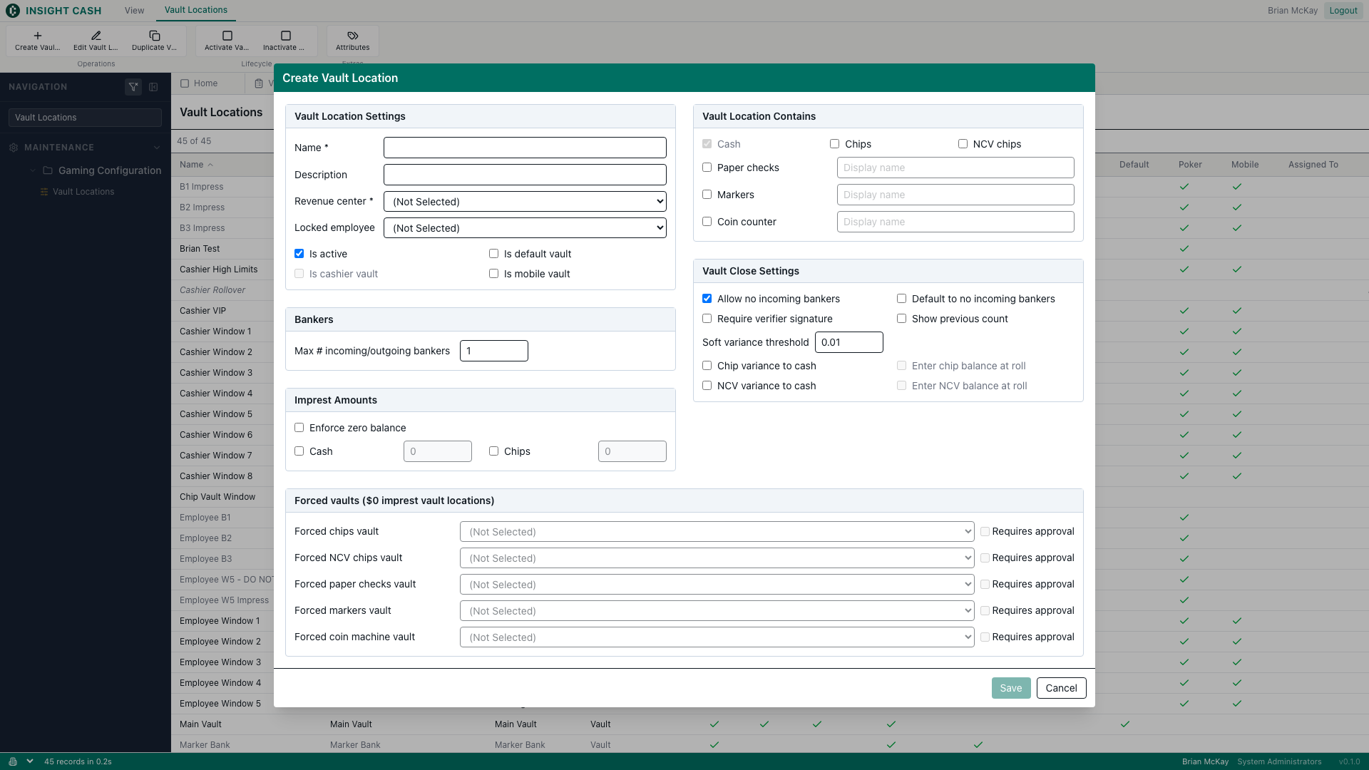 Create dialog